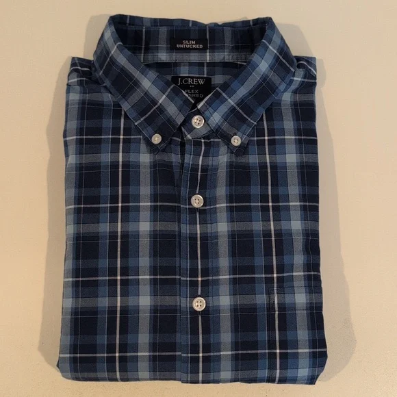 J. Crew Men's Large Slim Untucked Flex Washed Long Sleeve Shirt Style #BI051 - Picture 15 of 15